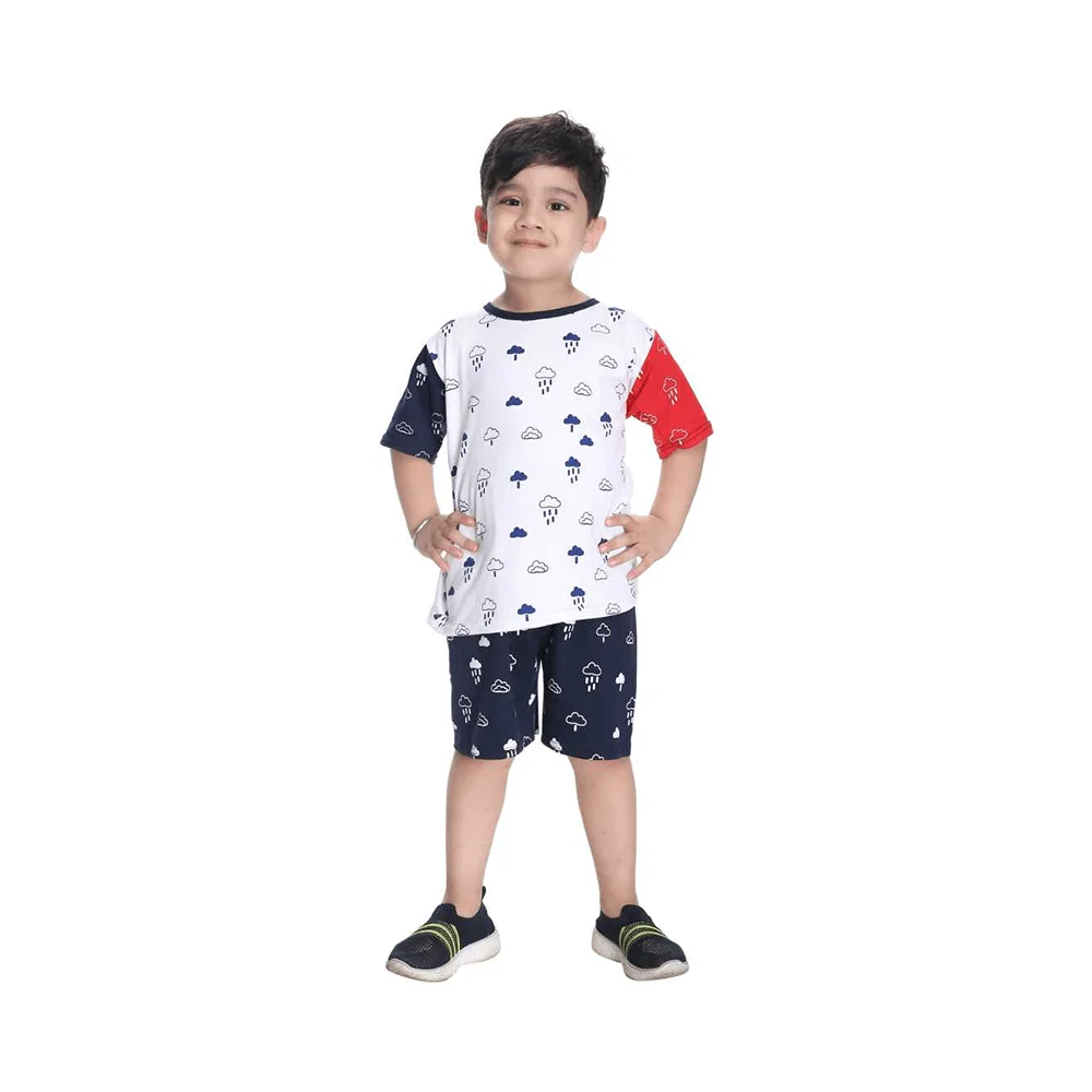 Baby Boys Casual T-shirt Pant (White)